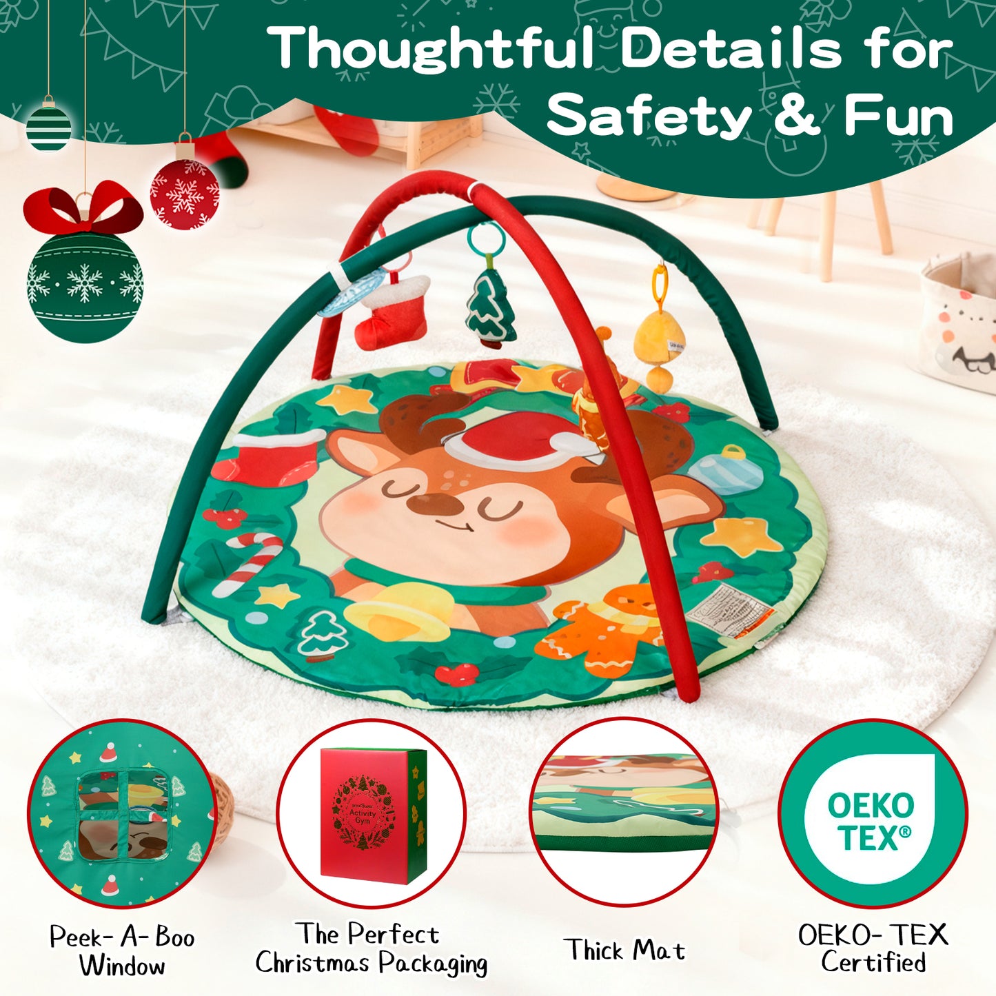 Christmas Baby Play Gym Mat